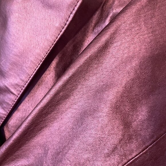 Real Leather Burgundy Jacket - Metrostyle Size 2X (fits like XL) - Picture 3 of 4